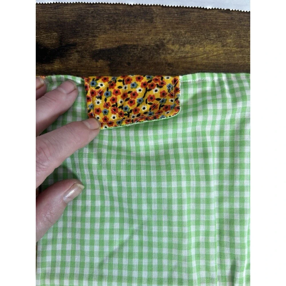 Handmade Quilted Cookbook Cover Floral Gingham Lace Bookmark Kitchen Gift Decor
